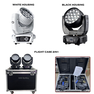 Projecteur de lumière à faisceau LED lavage, éclairage de scène <span class=keywords><strong>disco</strong></span> avec caisse de transport, 19x15W Mac <span class=keywords><strong>aura</strong></span> RGBW Zoom, 2 pièces - Product Image 4