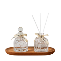 Bouteille diffuseur de parfum en verre vide de luxe en gros avec bouchon en bois 100ml 200ml Huile essentielle d'aromathérapie de haute qualité
