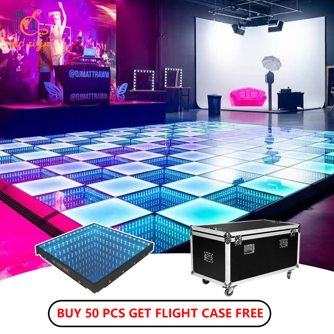 2026 Newest Factory Dazzling 3D Infinity Mirror Magnetic DMX LED DJ LED Dance Floor for Wedding Decorations Stage Light