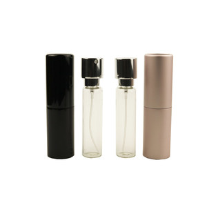 Bouteille avec tube en verre pour <span class=keywords><strong>parfum</strong></span>, récipient en aluminium, de 8 ou 15ml, mini bouteille avec atomiseur rechargeable, vente en gros, pièces - Product Image 1