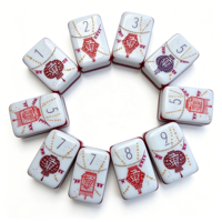 Tuiles de Mahjong en Acrylique Orange à Sept Couches Personnalisées, Motif Crisloid Sculpté, 160 Pièces, Tuiles de Mahjong Montgolfière, Collection Walk With Me