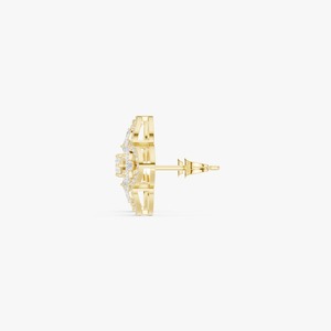 <b>Top</b> Selling Modern Geometric Floral Diamond Stud <b>Earrings</b> for Women with Unique Artistic Design for Everyday Fashion for Sale - Product Image 4