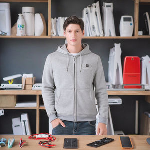 Veste Chauffante Intelligente Unisexe Personnalisable avec Logo, Étanche, Rechargeable par USB, pour l'Hiver et les Activités Extérieures, en Tissu Uni Teint - Product Image 3