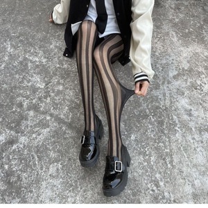 <span class=keywords><strong>Collant</strong></span> a <span class=keywords><strong>righe</strong></span> con stampa dimagrante senza cuciture da donna per ragazze in maglia sottile trasparente e intrecciata calze <span class=keywords><strong>collant</strong></span> di dimensioni libere - Product Image 2