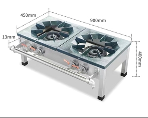 Paslanmaz Çelik Gazlı Ocak Ticari Çift Brülörlü Mutfak Pişirme Ekipmanı Çok Satan Restoran Çorba Pişirme Gazlı Ocakları - Product Image 2