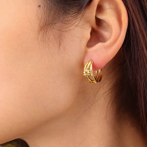 Chris April แผ่นทอง925เงินสเตอริงนอตลวดต่างหูห่วง - Product Image 4