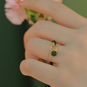 Hetian Jade Open Ring Adjustable Minimalist Design For Women Gift Jewelry - Product Image 4