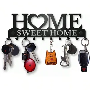 Porta-chaves de metal para decoração de casa, porta-chaves personalizado com letras para decoração de casa