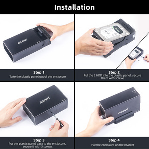 Boîtier pour disque dur SATA/SSD 3.5 ", 2 bits, en aluminium, pour disque dur externe 3.5 pouces - Product Image 6