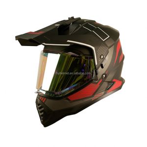 Casco de motocicleta unisex ABS con certificado DOT para todas las estaciones Casco Tour Cross con diseño de doble visera para montar - Product Image 6