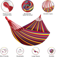 Hamac en coton portable pour le camping, robuste, à suspendre dans le jardin avec sangles pour arbres, capacité jusqu'à 660 lbs, avec sac de transport pour l'extérieur et le jardin.