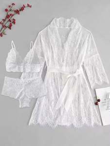 B041 Lingerie érotique de haute qualité, ensemble de nuisette à manches longues avec ceinture en dentelle, robe sexy, lingerie pour femmes, tendance - Product Image 6