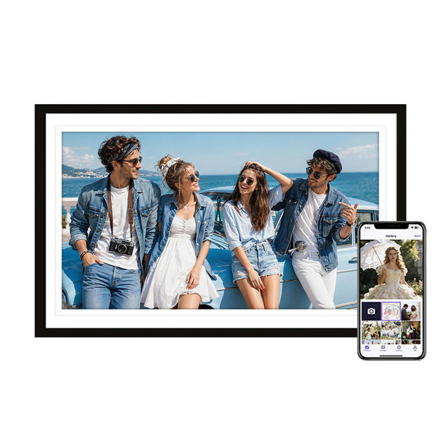 15.6 Inch WiFi MP4 Digital Photo Frame 32GB Storage Full HD IPS Touch Screen Clock App Cloud Sharing Family Memories Home Decor