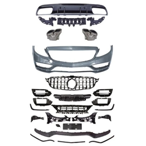 Kit de Carrocería para Parachoques Delantero con Rejilla y Labio Delantero Estilo C63 2019 para <span class=keywords><strong>Mercedes</strong></span> BENZ W205 C205 <span class=keywords><strong>AMG</strong></span> <span class=keywords><strong>Line</strong></span> 2015-2023 - Product Image 1