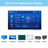Tableau blanc intelligent de 86 pouces, écran tactile multipoint, panneau plat interactif IFPD, système Android/Windows avec 40 points tactiles pour la salle de classe