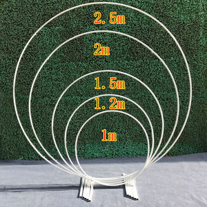 Balloons Flower Arches <b>Backdrop</b> <b>Stand</b> Kit Birthday Party Decoration Golden Round Metal Arch Wedding - Product Image 3