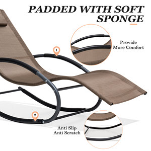 Kim loại ngoài trời KD giải trí ghế đi lang thang ghế ban công trong nhà Rocking Chair Sun <span class=keywords><strong>Lounger</strong></span> Patio Chaise <span class=keywords><strong>Lounger</strong></span> cho sân vườn - Product Image 5