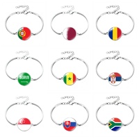 Bracelet pendentif drapeau graphique personnalisé, bijou à chaîne métallique réglable pour la commémoration des voyages et accessoire de mode quotidien
