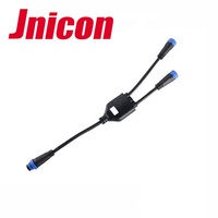 Conector eléctrico a prueba de agua, divisor de Cable de 2 pines Y 3 pines, fijación de tornillo resistente al agua, conector tipo F