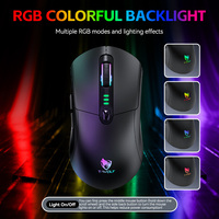 Ratón Inalámbrico para Juegos T-WOLF X5 de Tres Modos, Conexión 2.4G+BT+USB-C, DPI 12800, Programación de Macros con Teclas Personalizables para PC