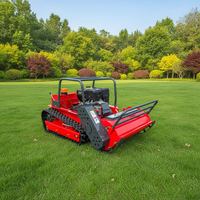 Mesin Pemotong Rumput Robot Hybrid Tenaga Listrik 2026 Pro 100cm dengan Remote Control, Pemotong Rumput Otomatis untuk Lereng dengan Silinder Hidrolik Ganda 1.6T