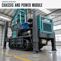 Machine de forage de puits d'eau hydraulique mobile à haute productivité alimentée au diesel Feida, profondeur 350 m