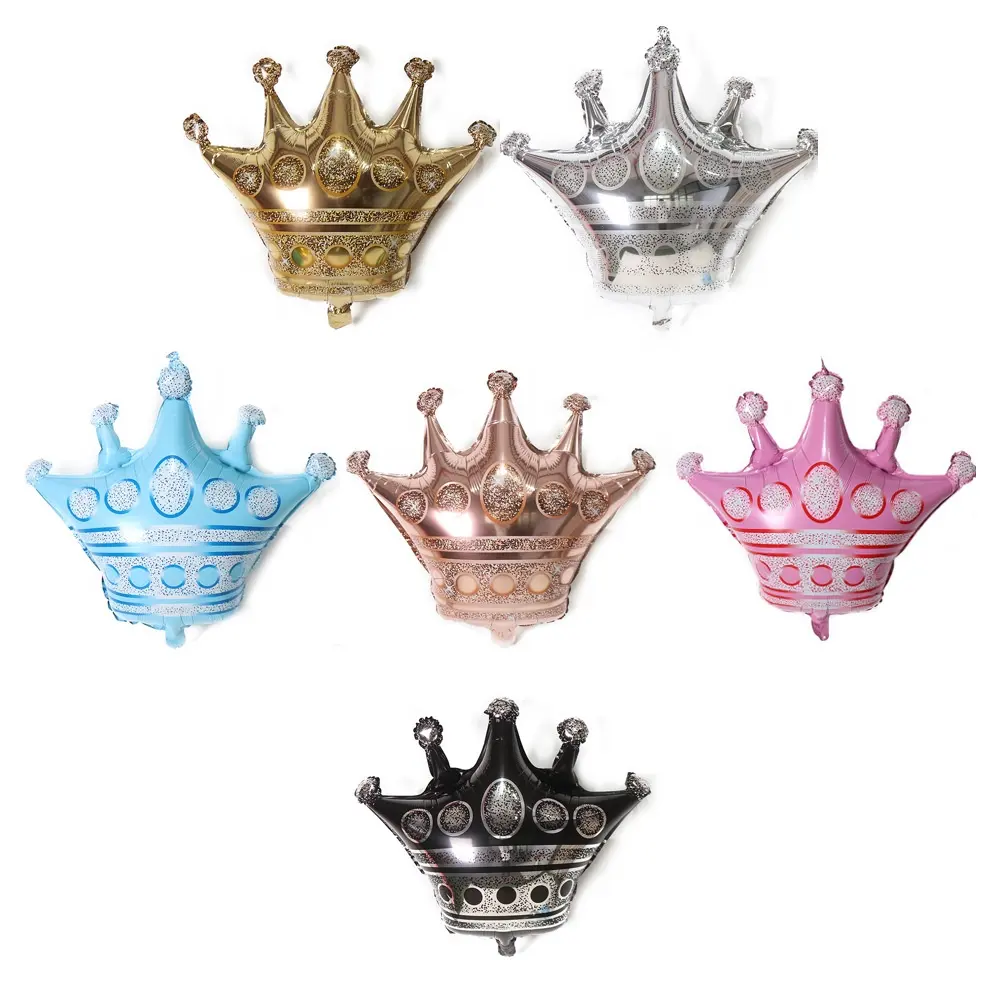 Birthday Party Toys Gifts Mini Crown Foil Mylar Balloons Inflatable rose gold silver light blue pink black crown foil balloon