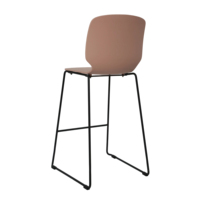 Tabouret de bar moderne en plastique avec pieds en métal pour îlot de cuisine, café, usage intérieur et domestique
