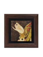 Peinture sur plaque d'argile chinoise traditionnelle faite à la main avec feuille d'or, représentant des mains dansantes, un patrimoine culturel immatériel, pour la décoration intérieure