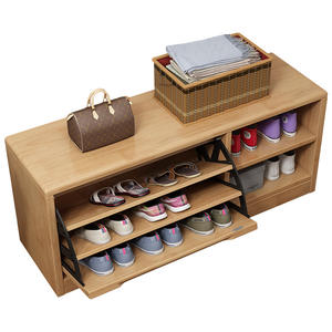 Tabouret à chaussures en bois massif nordique, <span class=keywords><strong>meuble</strong></span> <span class=keywords><strong>d</strong></span>'<span class=keywords><strong>entrée</strong></span> moderne pour la maison, banc à chaussures à deux niveaux, <span class=keywords><strong>meuble</strong></span> à chaussures intégré, meubles de maison - Product Image 4