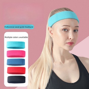 ربطة رأس رياضية مرنة بلون واحد مضادة للعرق امتصاص العرق للركض تمارين الموجهة لليوجا - Product Image 1