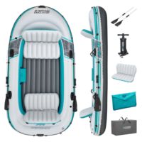Bestway 65158 Hydro Force Adventure Elite X4, Set de Balsa Inflable para 4 Personas, 3.15 m, Kayak Inflable de PVC para Pesca, Bote Inflable