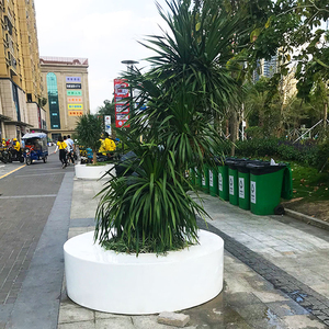 Custom FRP Tree Planter <b>Bench</b> Modern Outdoor Furnishings Combined Planter Seating for Industrial Park Rest Areas - Product Image 3