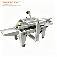 Scelleuse de cartons électrique KFT-4030C avec étiqueteuse latérale, machine de scellage par induction semi-automatique pour les lignes de production d'emballage de boîtes