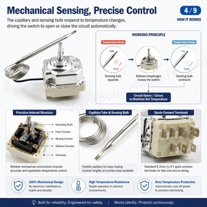 <span class=keywords><strong>Thermostat</strong></span> <span class=keywords><strong>triphasé</strong></span> 380V 30-110 degrés, pièces détachées pour appareils électroménagers, radiateur de pièce, cuisinière à induction - Product Image 3