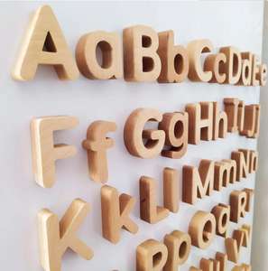 52 Alfabeto en mayúsculas y minúsculas de madera, <span class=keywords><strong>pizarra</strong></span> <span class=keywords><strong>para</strong></span> refrigerador, juego de letras magnéticas <span class=keywords><strong>para</strong></span> aprendizaje de niños en edad preescolar - Product Image 3