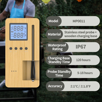 Termometer daging nirkabel dari kayu | Grosir memasak BBQ