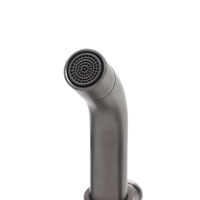 Robinet de baignoire mural en acier inoxydable brossé couleur canon de fusil avec inverseur et double commande pour salle de bain