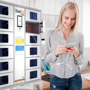 Station de charge pour téléphone portable 24 portes <span class=keywords><strong>Usb</strong></span>-C Micro <span class=keywords><strong>Apple</strong></span> <span class=keywords><strong>Lightning</strong></span> en acier Casiers Kiosque - Product Image 3