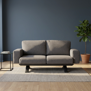 Sofá Moderno de Tres Plazas, Tapizado en Tela, Relleno de Espuma, Brazos Rectos Cuadrados, Respaldo Firme, Patas de Metal, Muebles para Sala de Estar - Product Image 4