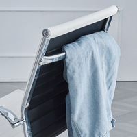 Chaise ergonomique pliable en cuir à dossier bas - Réglable en hauteur, pivotante, pour bureau, réunions, formations et négociations