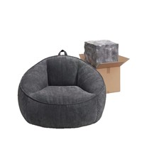 Fauteuil pouf moderne et minimaliste sans cadre ni accoudoirs, compressé sous vide, pour une personne, avec dossier, idéal pour salon décontracté