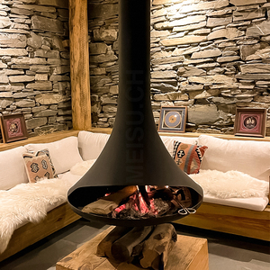 MEISU.CH Poêle à <span class=keywords><strong>bois</strong></span> suspendu <span class=keywords><strong>de</strong></span> luxe pour divertissement, à bioéthanol, monté sur <span class=keywords><strong>toit</strong></span>, avec cheminée suspendue - Product Image 1