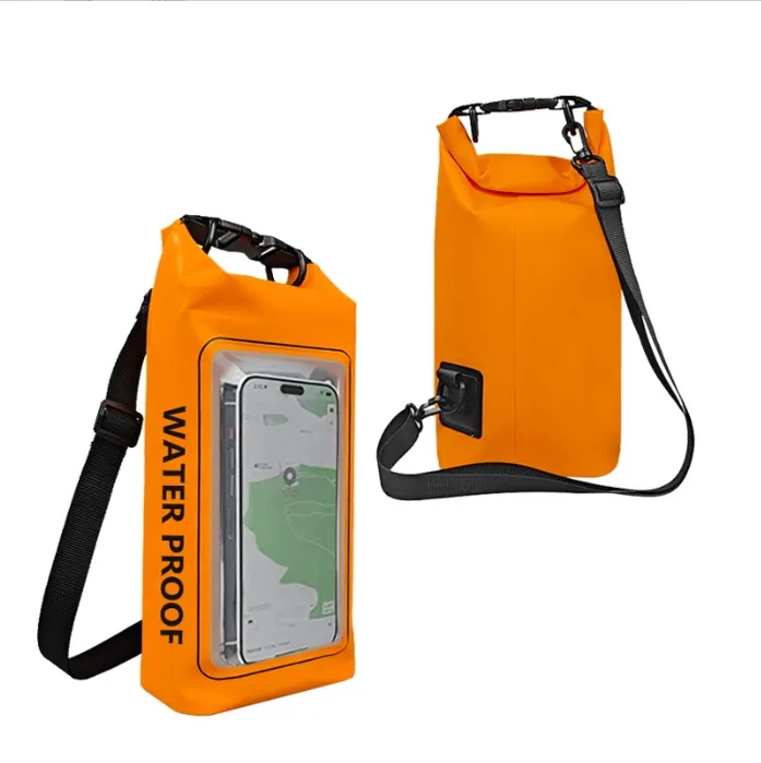 2024 new arrived water proof outdoor swimming crossbody PVC 2 in 1 water bottle hand bag with phone holder 2L 5L