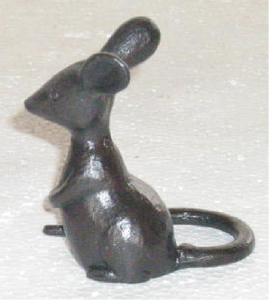 Juego de 2 ratones pesados de hierro fundido sólido, decoraciones de adorno de jardín interior, un ratón que habla y escucha, regalo decorativo - Product Image 6
