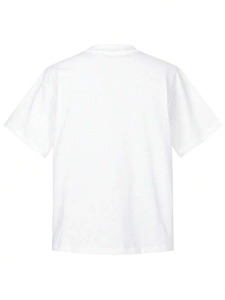 เสื้อยืดแขนสั้นสีขาวสำหรับผู้ชาย ดีไซน์ทันสมัย พิมพ์ลายกราฟิก ปรับแต่งได้ เหมาะสำหรับทั้งชายและหญิง.F10 - Product Image 3