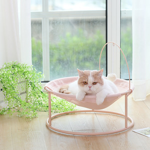 Lit hamac rond interactif pour chat, pour toutes les saisons, rembourrage en fibre de polyester douce, lavable à la main - Product Image 2