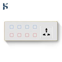 Personnalisable 6M Zigbee Prise Murale Intelligente Inde Verre Écran Tactile Commutateur Alexa Google Assistant 16A 10A Smart Life 240v Wifi