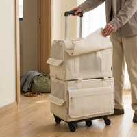 Sac de transport pliable à double étage pour animaux de compagnie, respirant, en nylon, pour chats et petits chiens