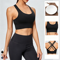 Soutien-gorge de sport pour femme grande taille, à maintien élevé, antichoc, en Spandex/Nylon respirant, avec coussinets amovibles, effet push-up, pour le yoga